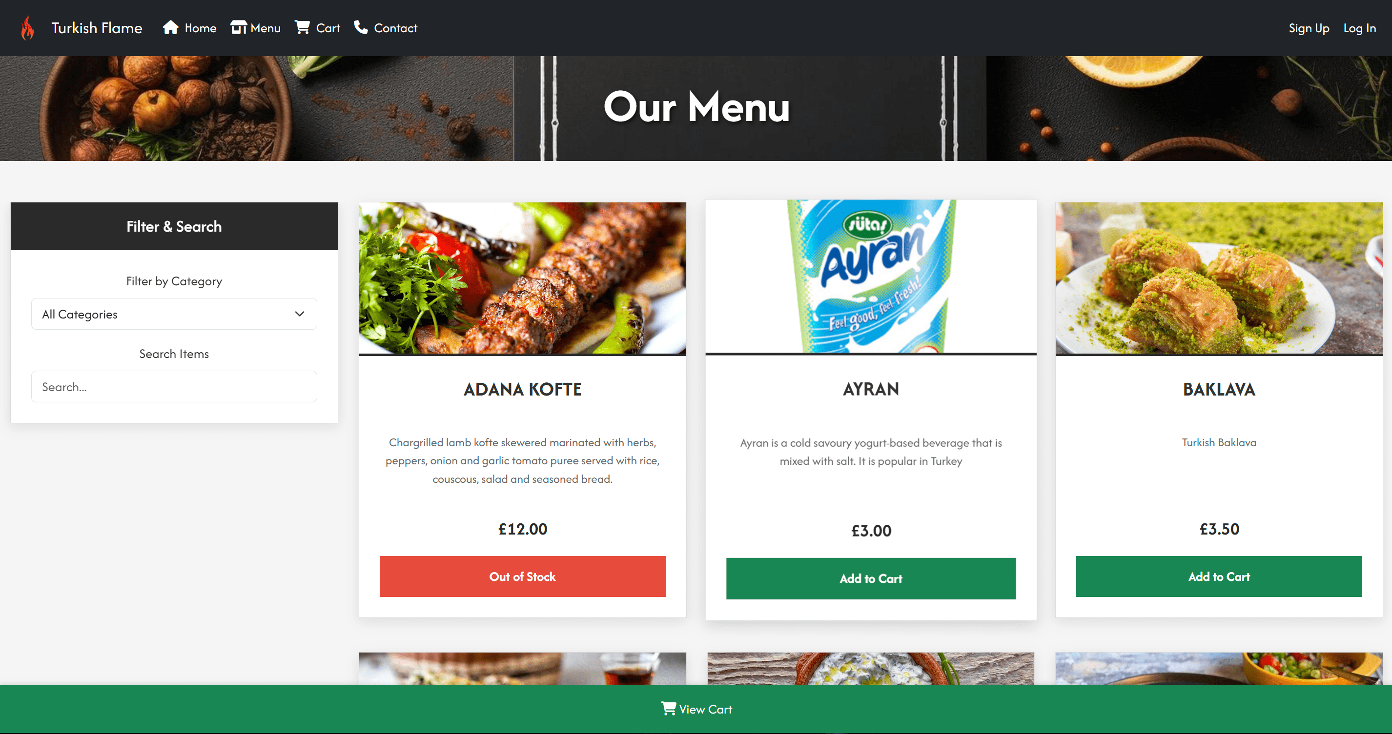 Restaurant and Takeaway Ordering System